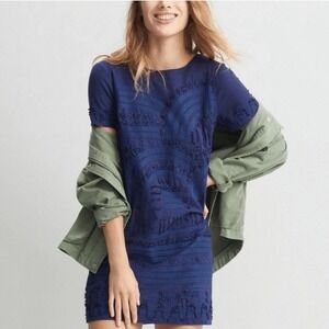 anthropologie blue ruffle dress Light Blue Butterfly Ruffle Dress - Sheer Layers